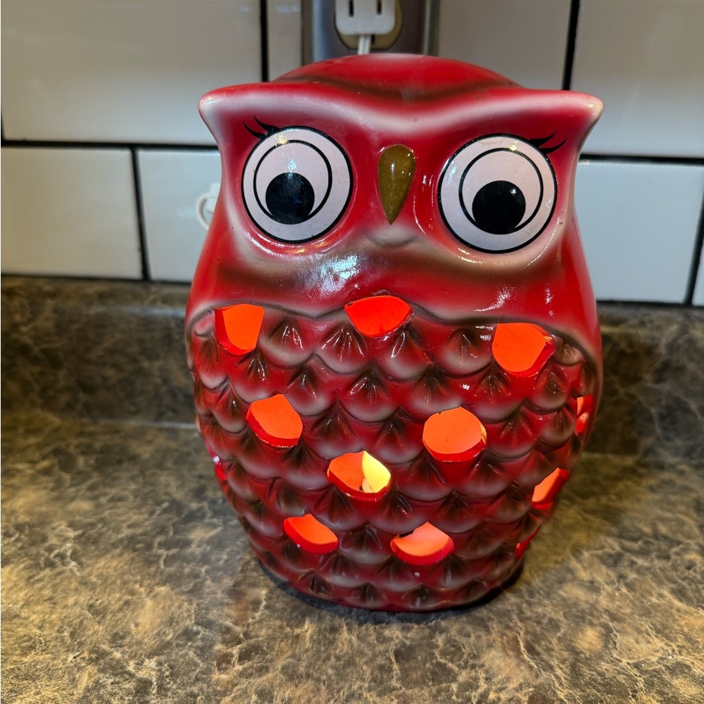 Vintage Red Owl ceramic lamp - Picture 3 of 3